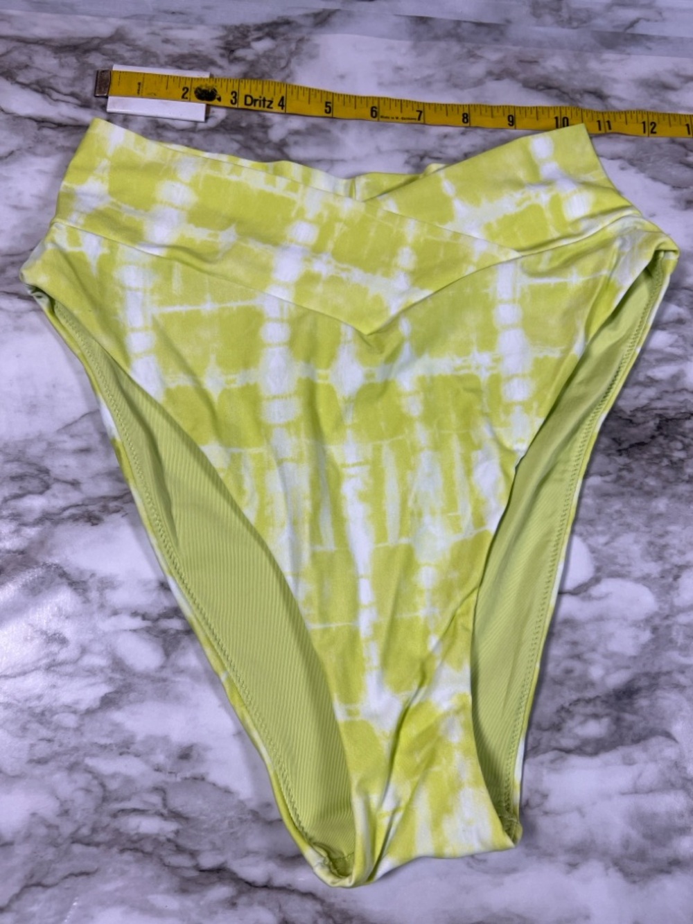 aerie Yellow and white High-Waist Bikini Bottoms